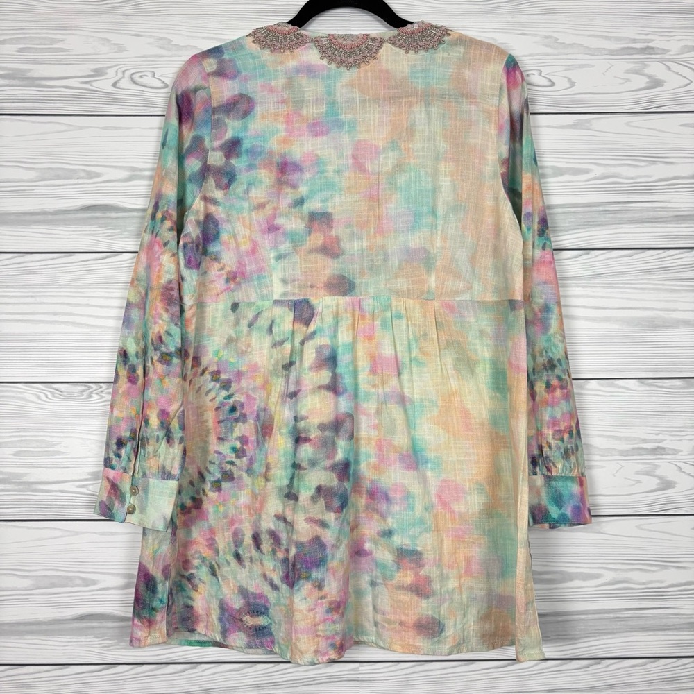 Soft Surroundings Bazille Tunic Tie Dye Watercolor Print Size Small NWT - Picture 10 of 12